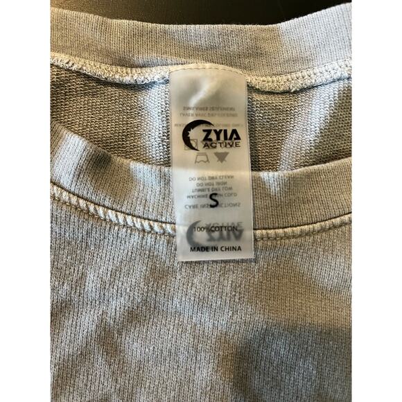 Zyia Active Women's gray crop top drawstring small oversized fit casual summer - Picture 5 of 7